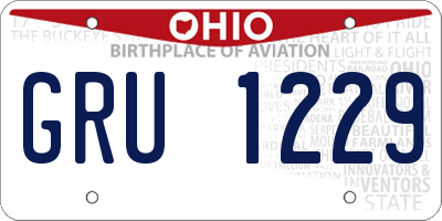 OH license plate GRU1229
