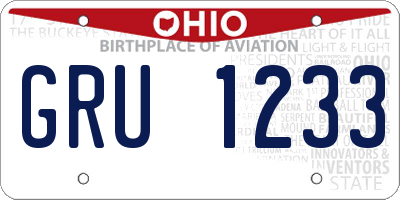 OH license plate GRU1233
