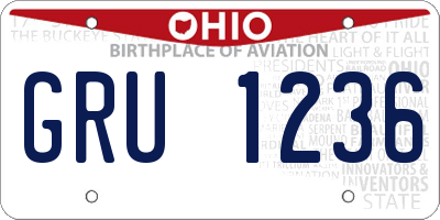 OH license plate GRU1236