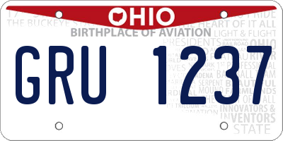 OH license plate GRU1237
