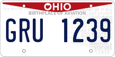 OH license plate GRU1239