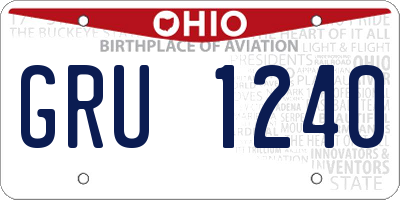 OH license plate GRU1240