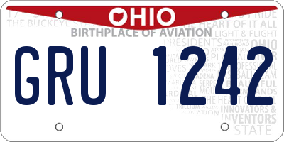 OH license plate GRU1242