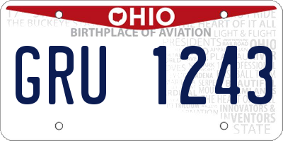 OH license plate GRU1243