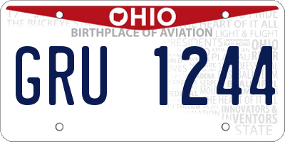 OH license plate GRU1244