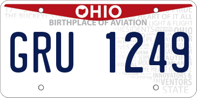 OH license plate GRU1249