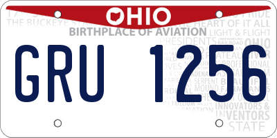 OH license plate GRU1256