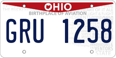 OH license plate GRU1258