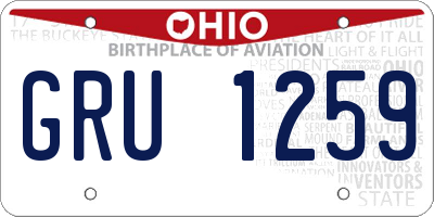 OH license plate GRU1259