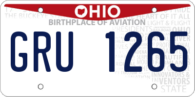 OH license plate GRU1265