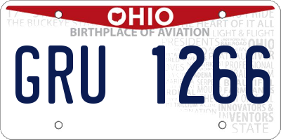 OH license plate GRU1266