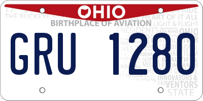 OH license plate GRU1280