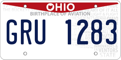 OH license plate GRU1283