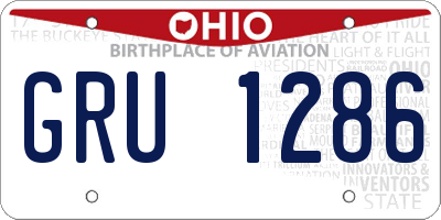 OH license plate GRU1286