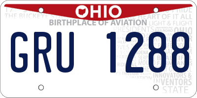 OH license plate GRU1288