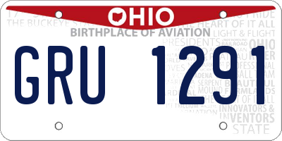 OH license plate GRU1291