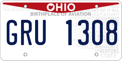 OH license plate GRU1308