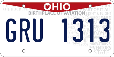 OH license plate GRU1313