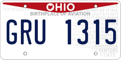 OH license plate GRU1315