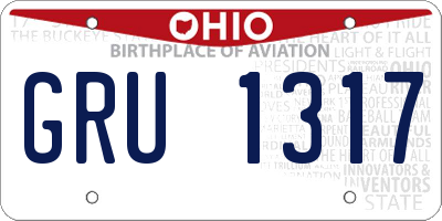 OH license plate GRU1317