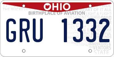 OH license plate GRU1332
