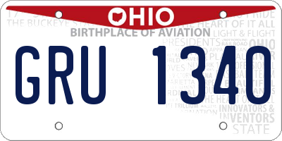 OH license plate GRU1340