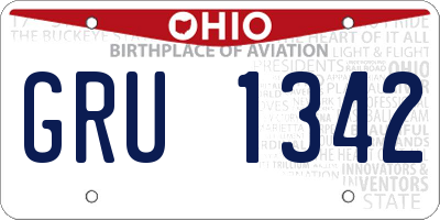 OH license plate GRU1342