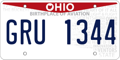 OH license plate GRU1344