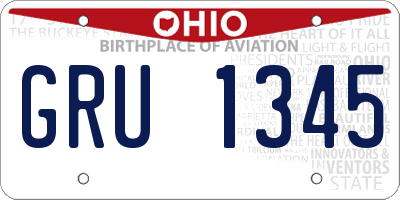 OH license plate GRU1345