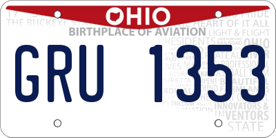 OH license plate GRU1353