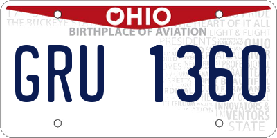 OH license plate GRU1360