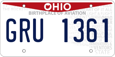OH license plate GRU1361