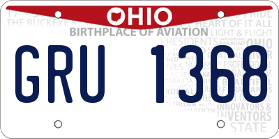 OH license plate GRU1368