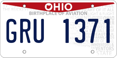 OH license plate GRU1371