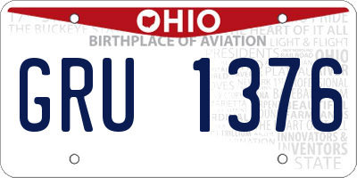 OH license plate GRU1376