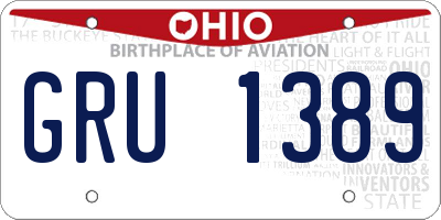 OH license plate GRU1389