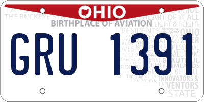 OH license plate GRU1391