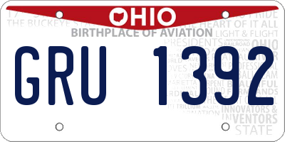 OH license plate GRU1392