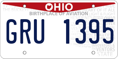 OH license plate GRU1395