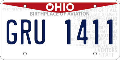 OH license plate GRU1411