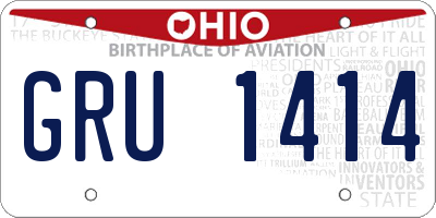 OH license plate GRU1414