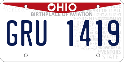 OH license plate GRU1419
