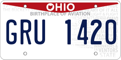 OH license plate GRU1420