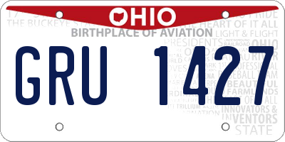 OH license plate GRU1427