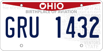 OH license plate GRU1432