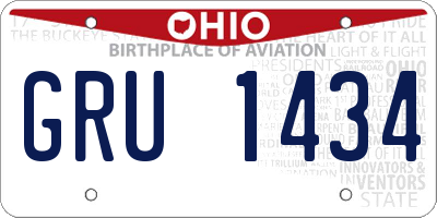 OH license plate GRU1434