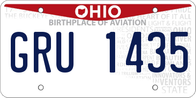 OH license plate GRU1435