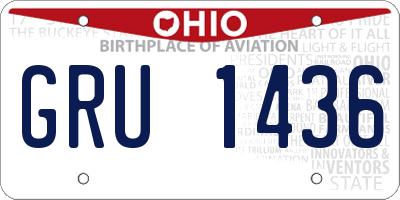 OH license plate GRU1436