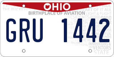 OH license plate GRU1442