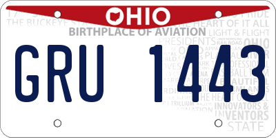 OH license plate GRU1443